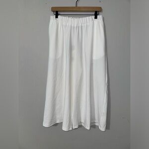 Alpha Studio Crepe Cropped White Wide Leg Pants Pull On NWT Size‎ 48 (US XXL)